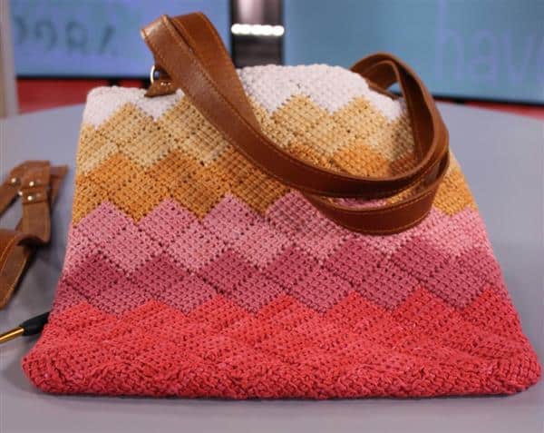 bolsa de crochê tunisiano
