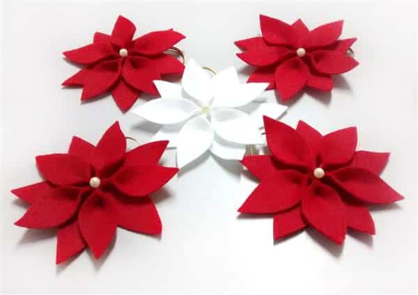 flor de natal de feltro