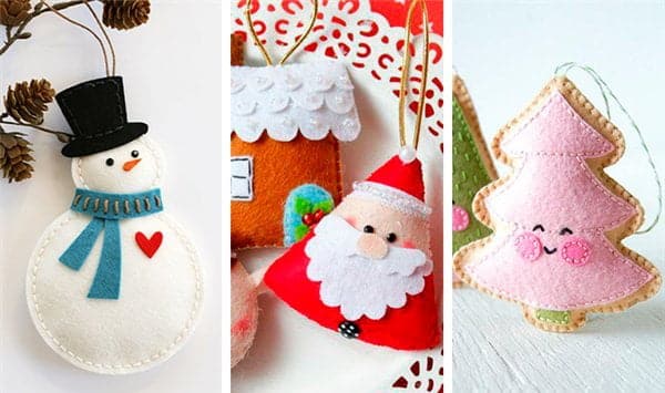 enfeites de natal de feltro