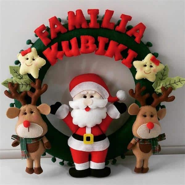 guirlanda de natal em feltro