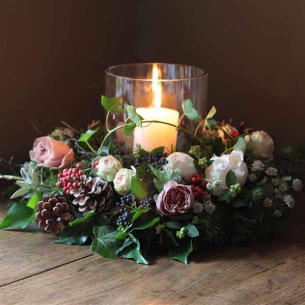 arranjo de natal com flores naturais