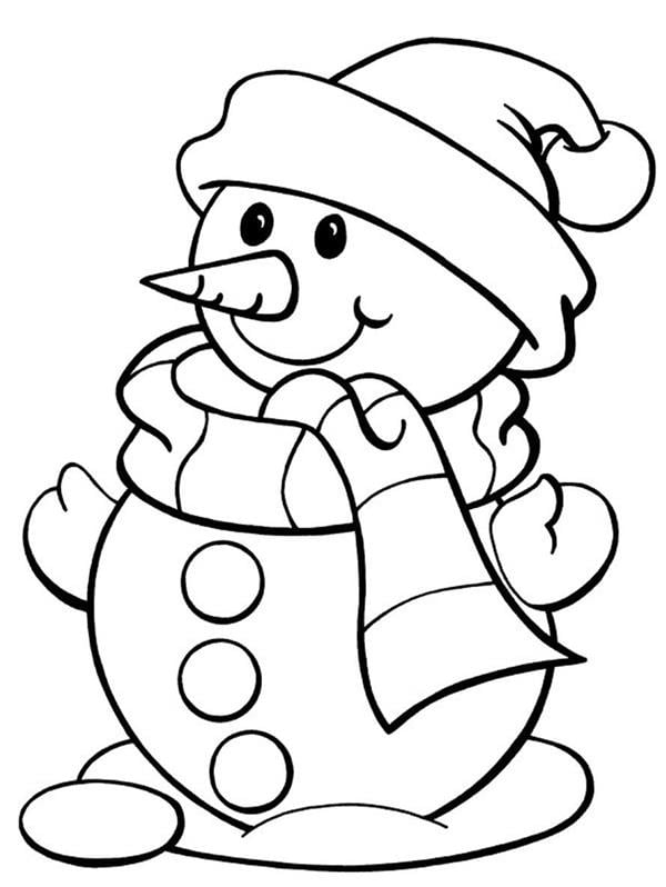boneco de neve para colorir