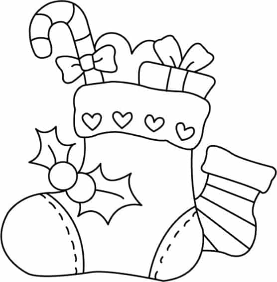 bota de natal para colorir