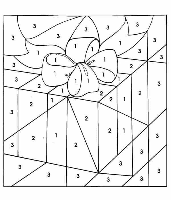 caixas de presente de natal para colorir