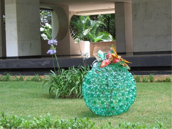 decoração com garrafa pet