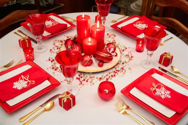mesa de natal decorada