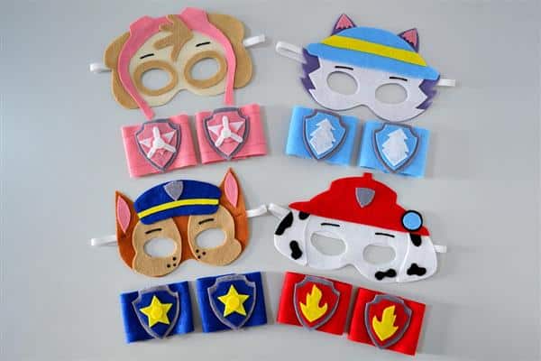 mascaras da patrulha canina em feltro