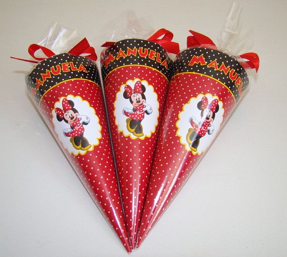 cone de jujubas minnie vermelha