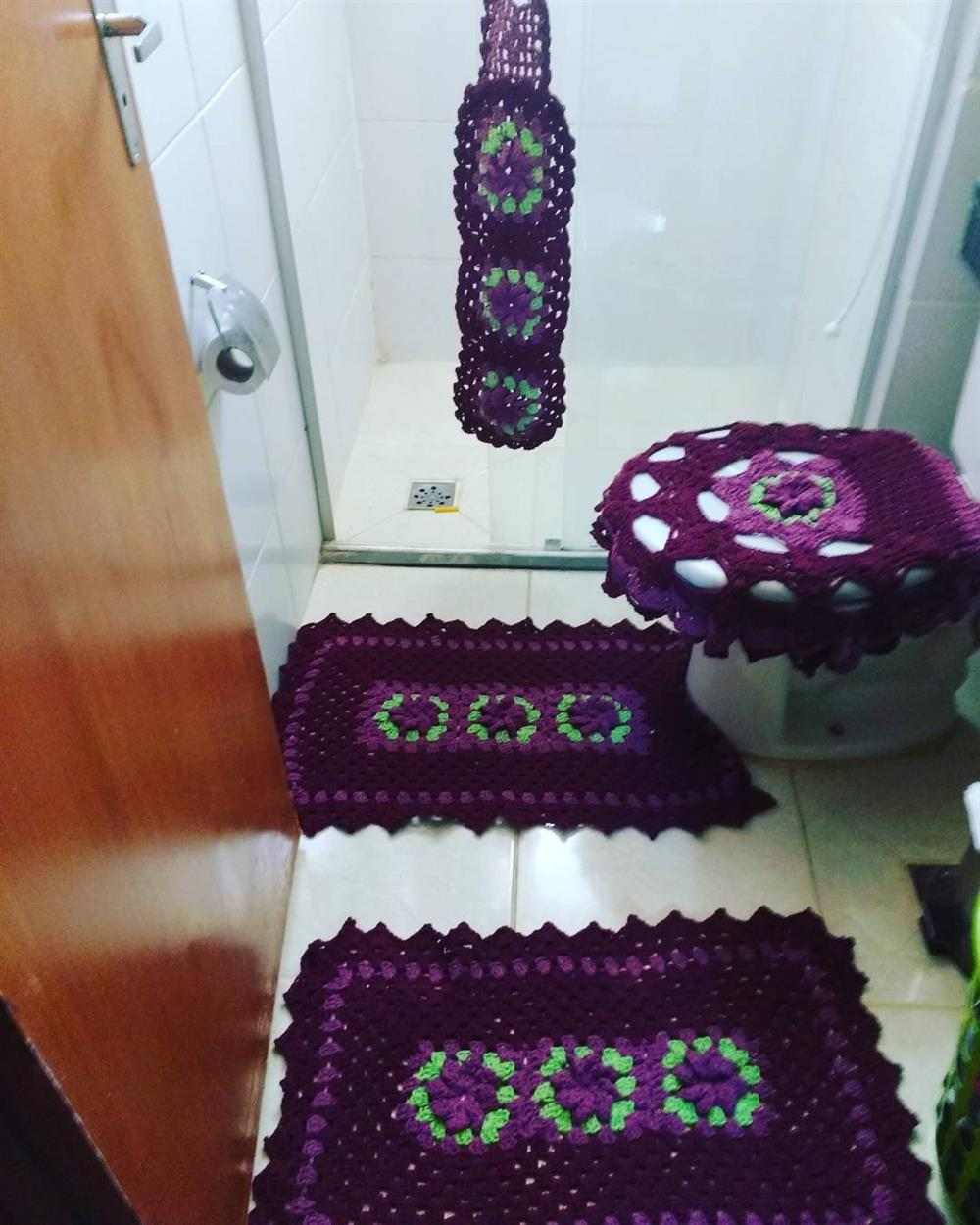 tapete de barbante para banheiro