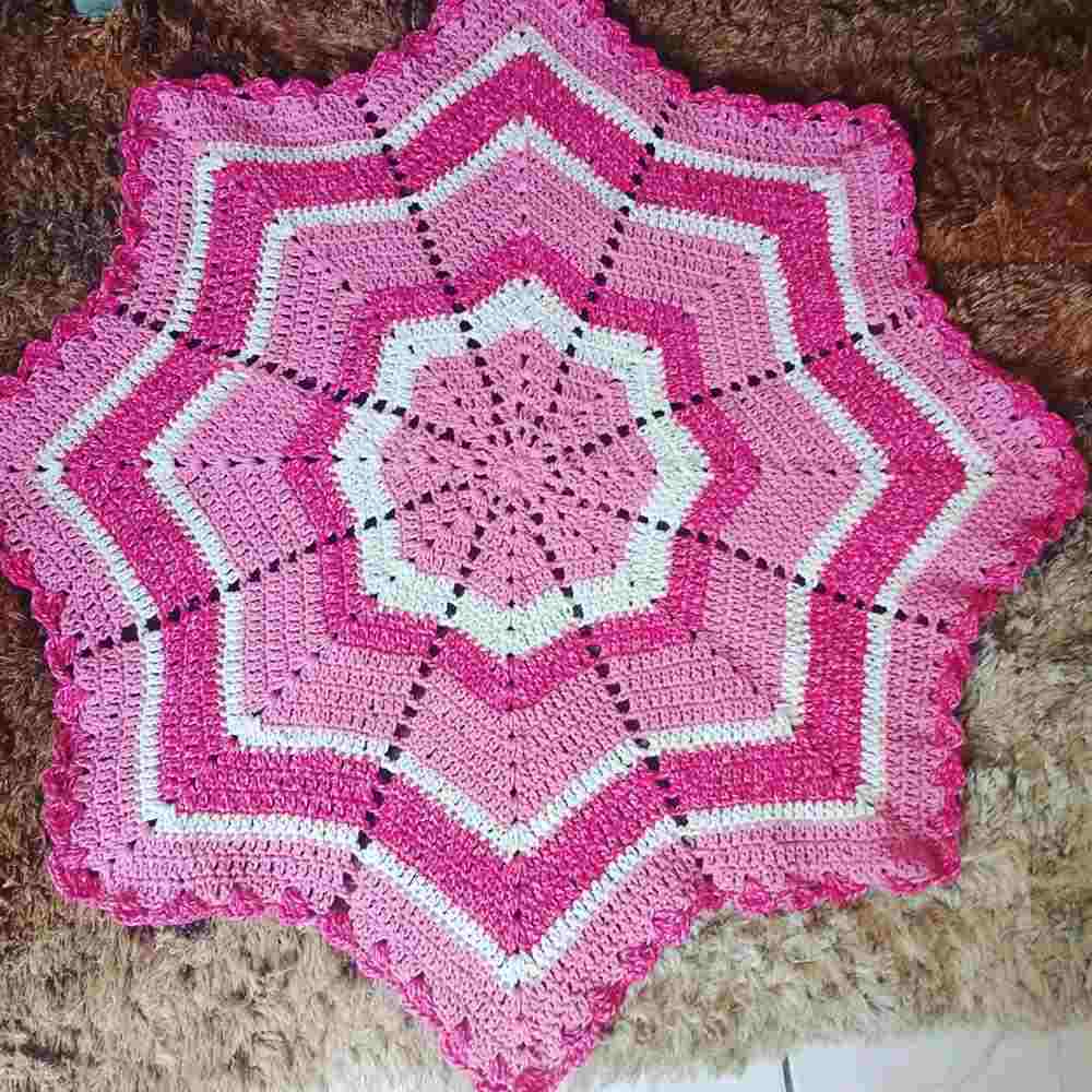 tapete de barbante rosa
