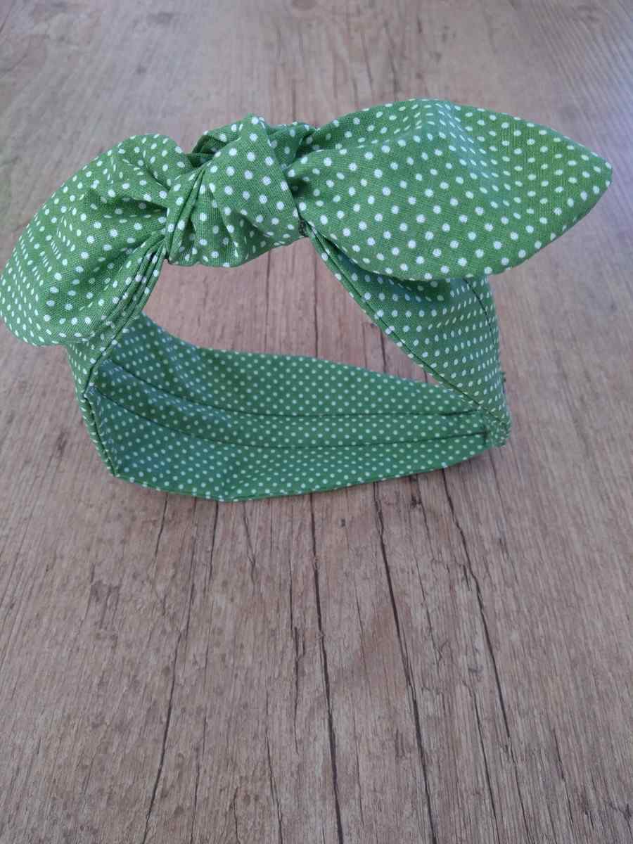 tiara turbante com laço verde