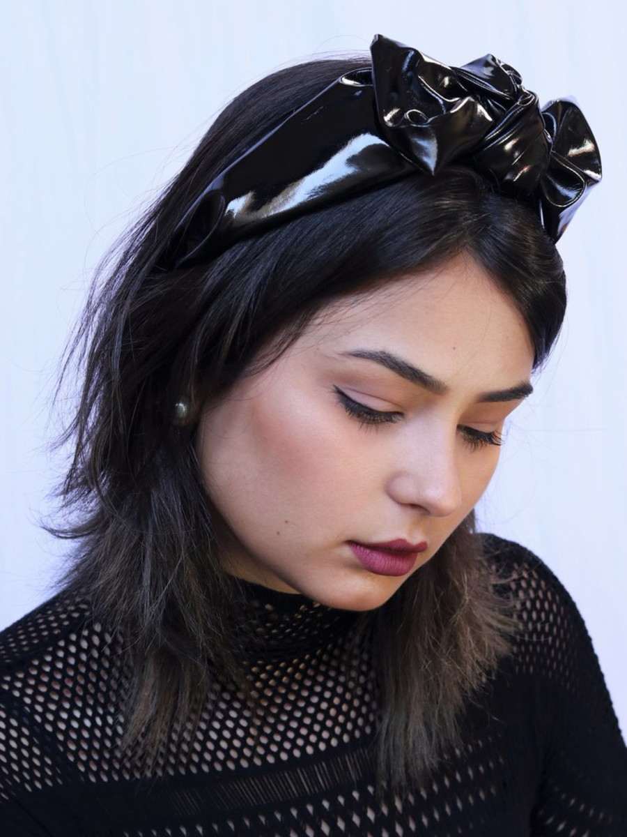 tiar turbante de couro preta