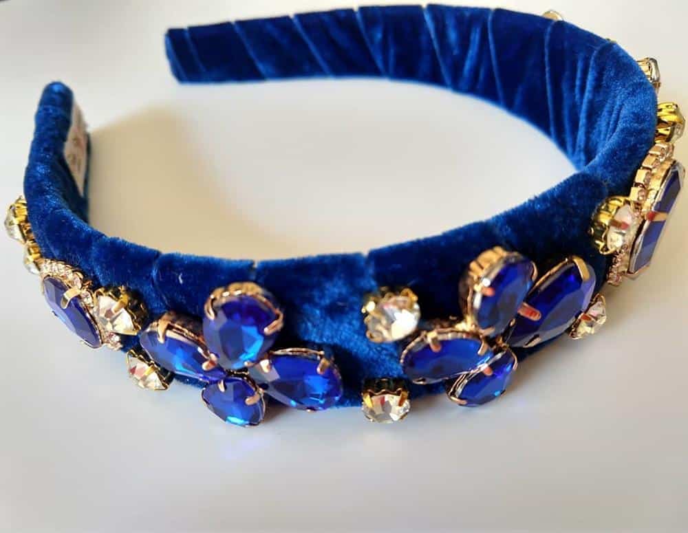 tiara de veludo com preda