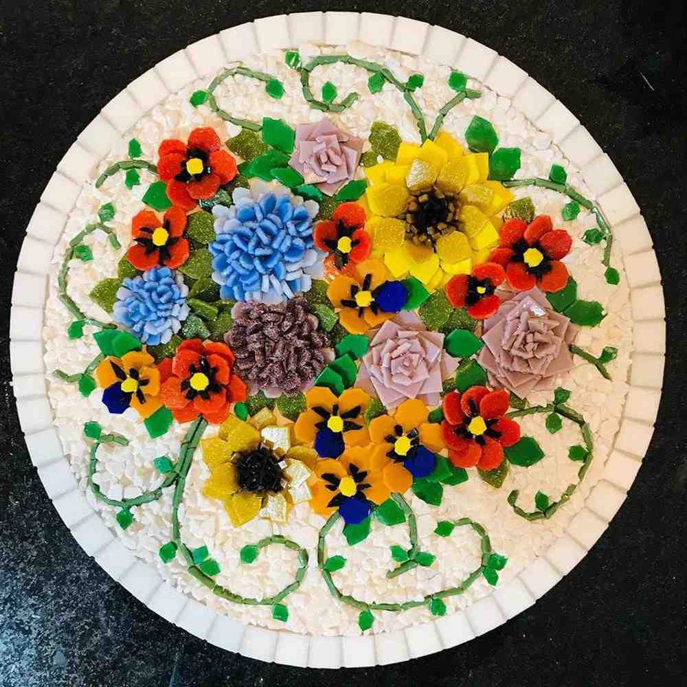 flores feitas de pastilhas