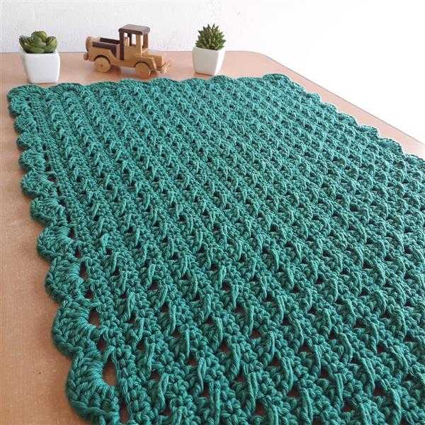 tapete de croche simples verde