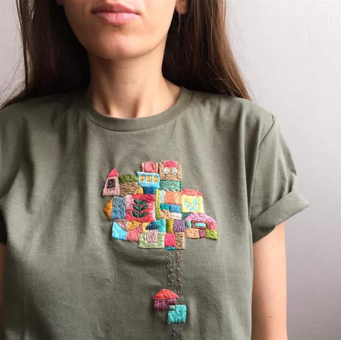 camiseta bordada