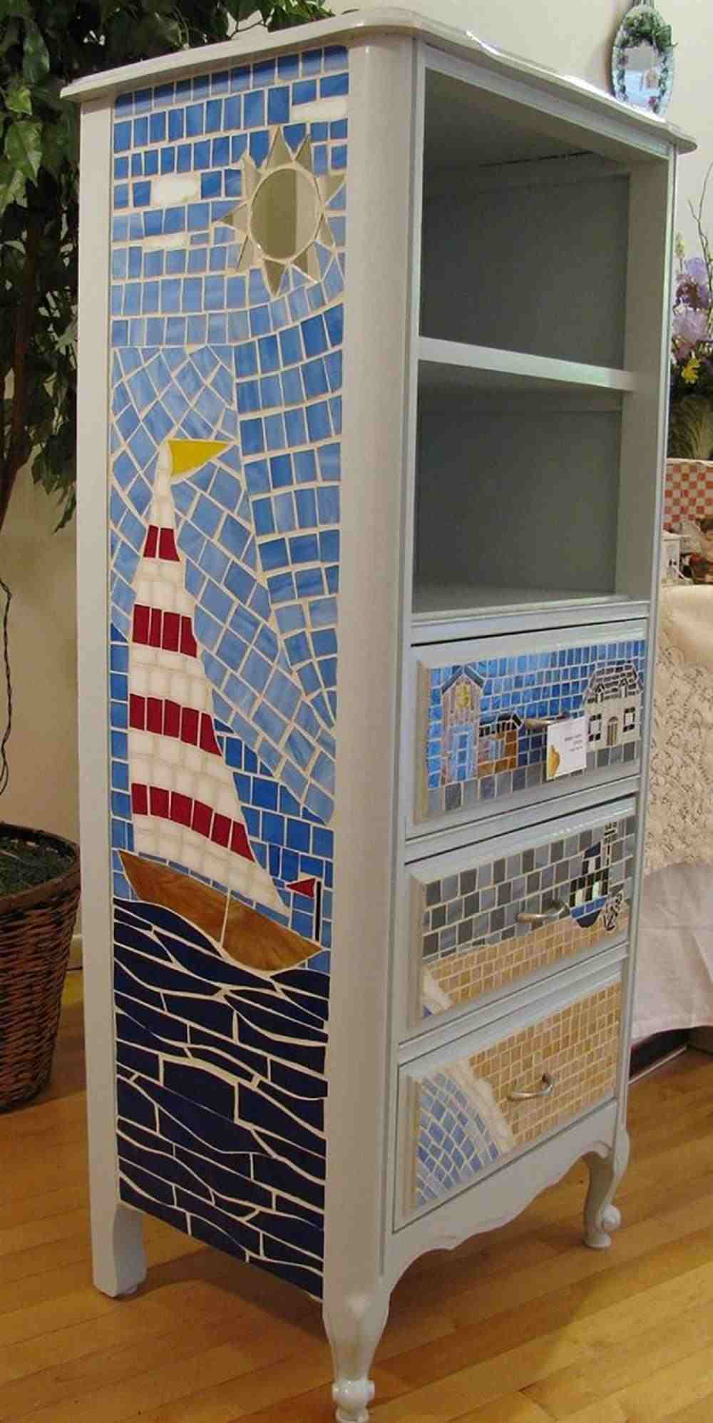 material usado em mosaico moveis