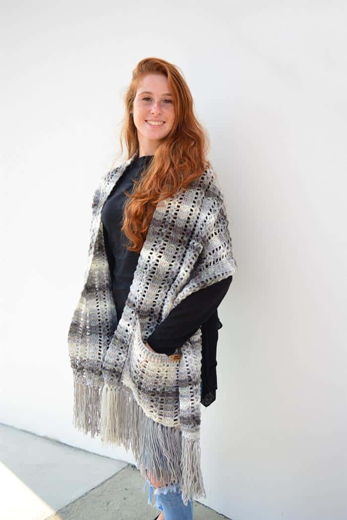 cachecol em croche feminino