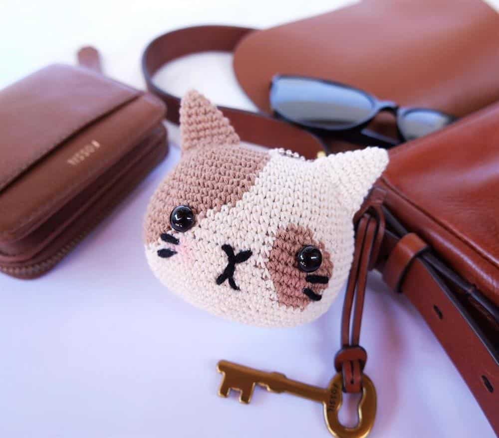 cabeça de gato amigurumi