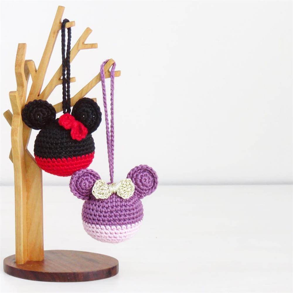 chaveiro minnie de croche