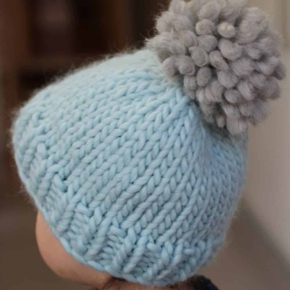 touca infantil azul e cinza