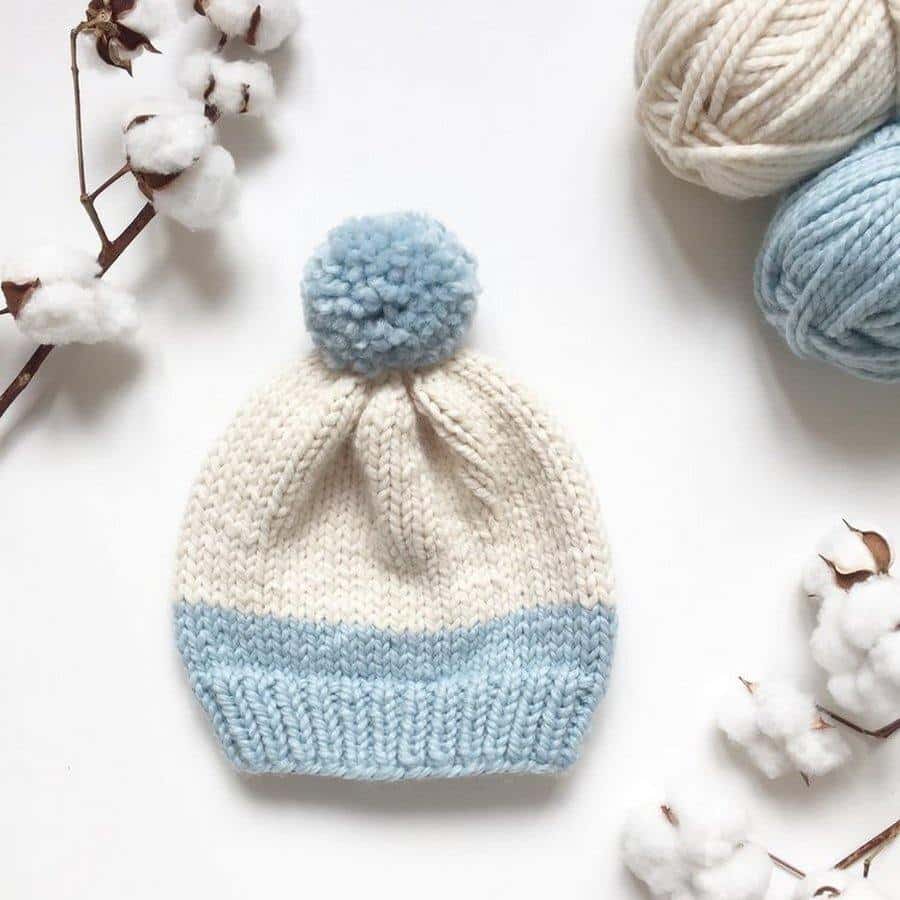 touca de bebe com pompom