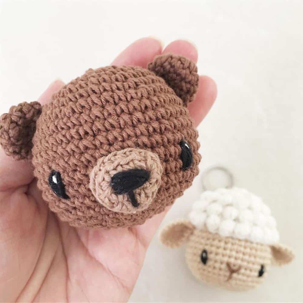 cabeça de ursinho amigurumi
