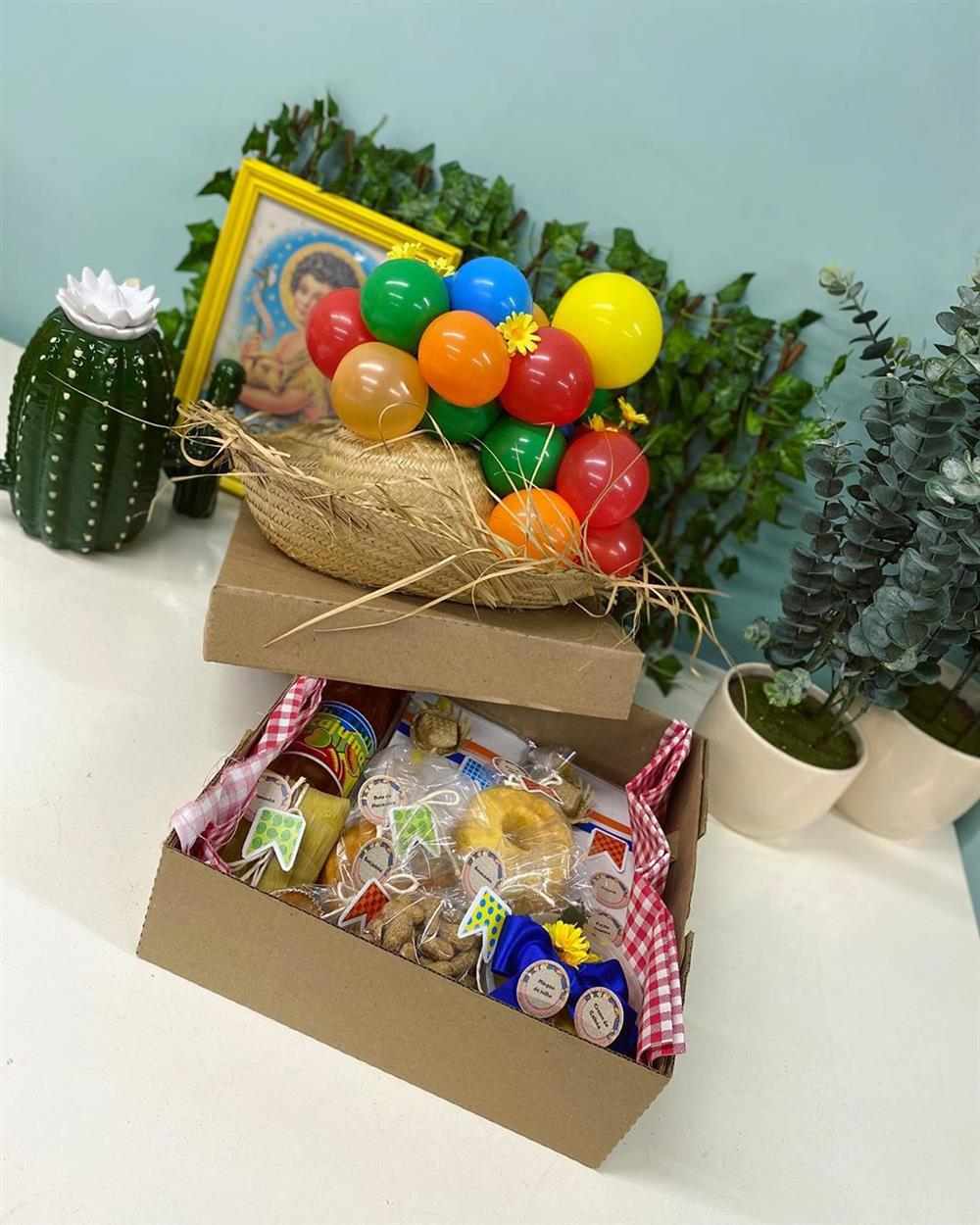 decoração de festa junina na caixa