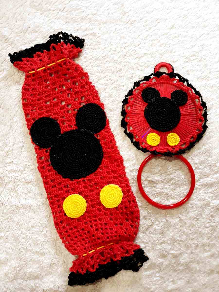 puxa saco de croche mickey