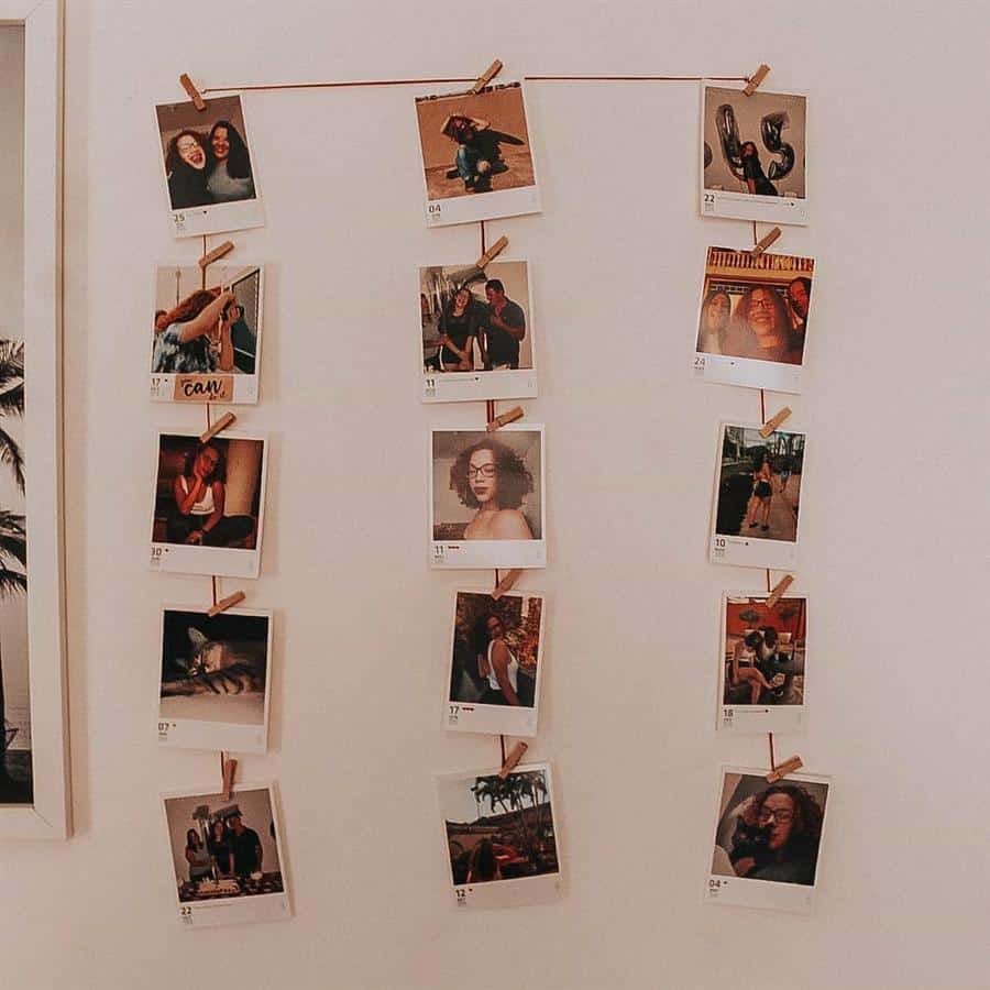 varal com fotos e arame