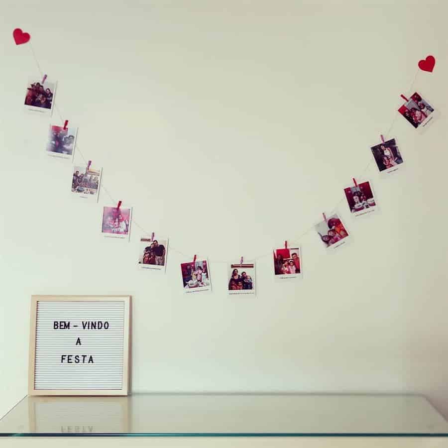 ideia para decorar a parede com fotos