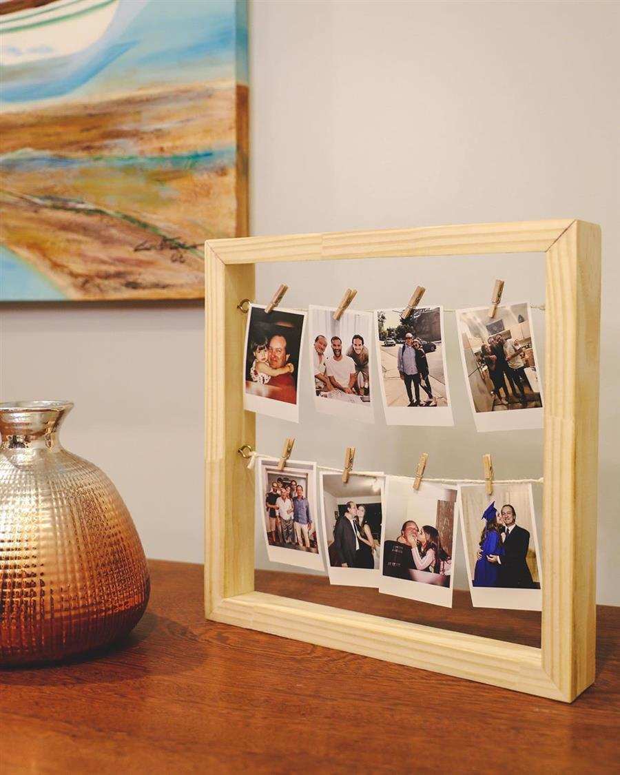 varal de fotos com mini prendedor