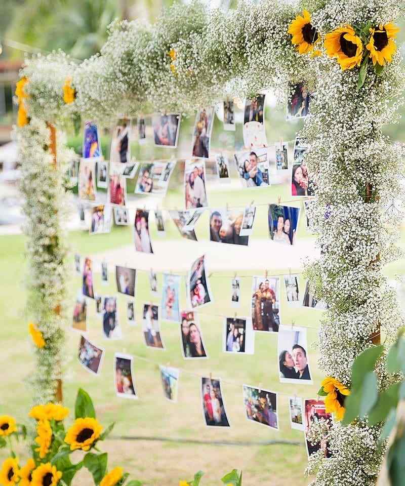 arco de flores e fotos