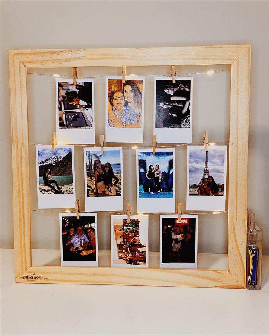varal de fotos quadro