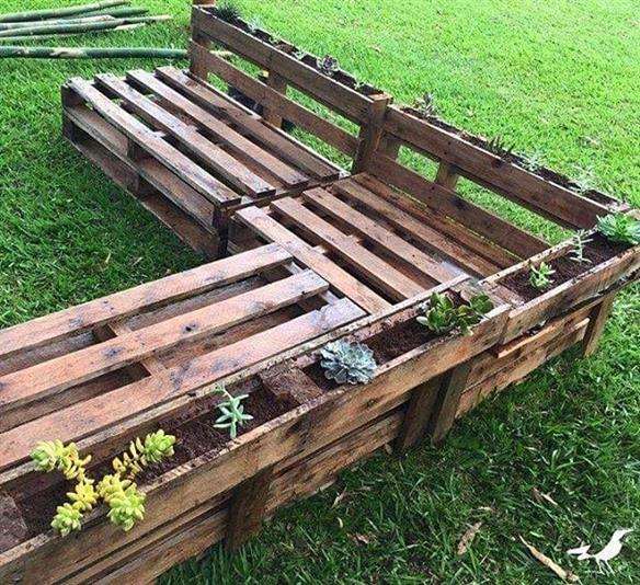 banco de pallet para jardim
