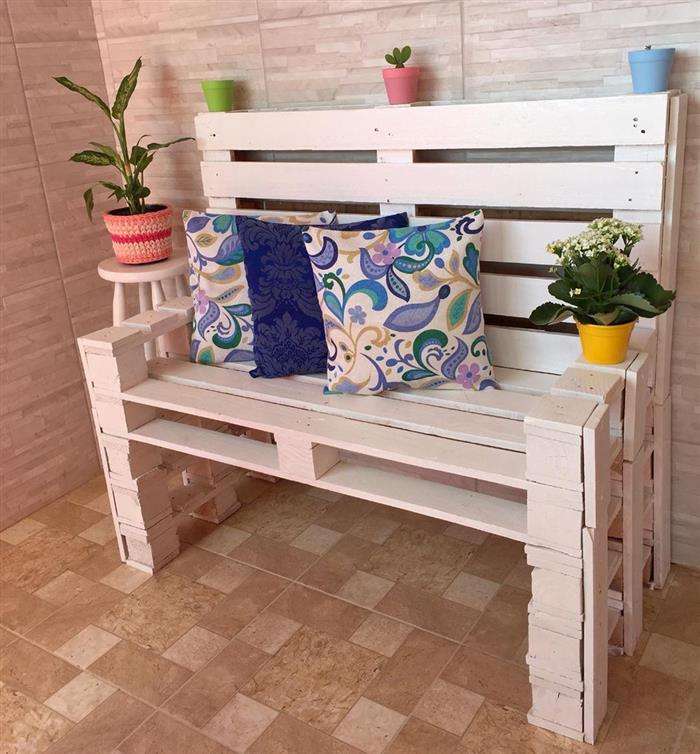 banco de pallet pequeno