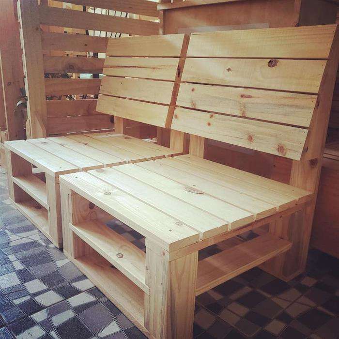 banco rústico de pallet