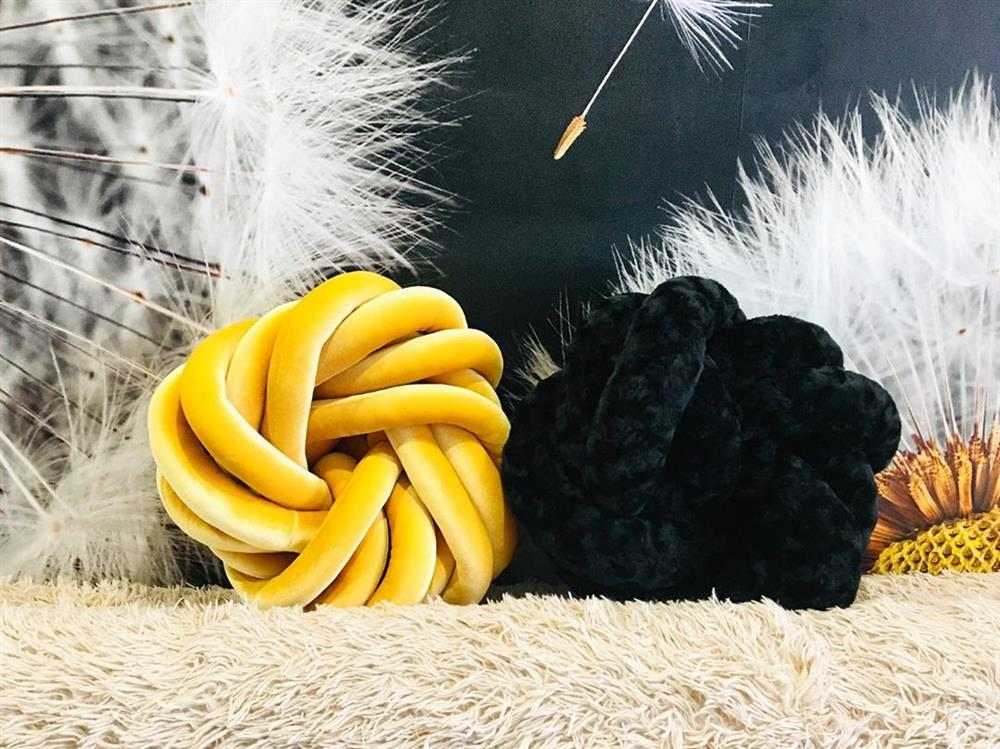 almofada de nó amarela