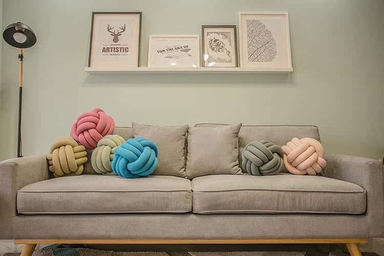 decoração da sala com almofadas