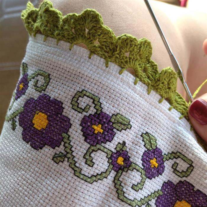 croche com ponto cruz