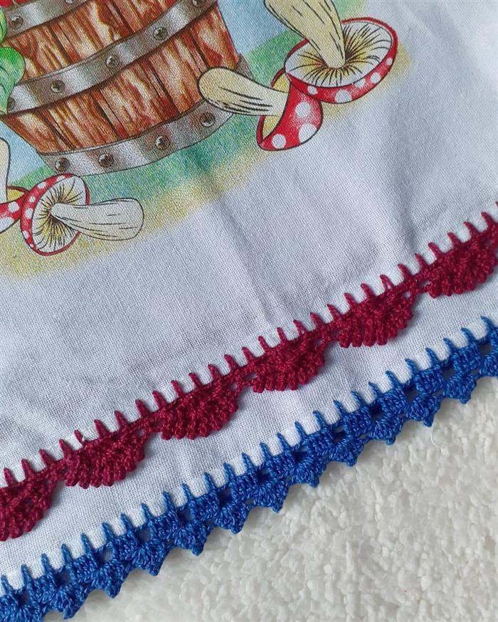 bico de crochê com pontos diferentes