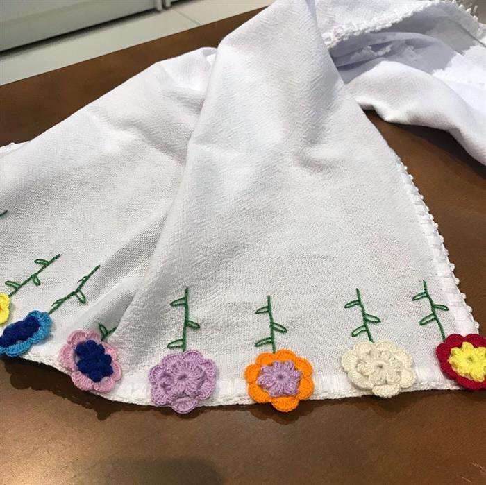 bico de crochê de flor