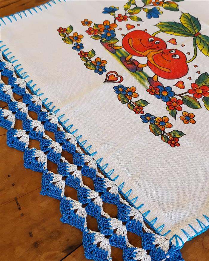bico de crochê para pano de prato