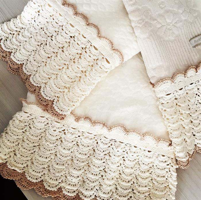 amostras de bicos em croche