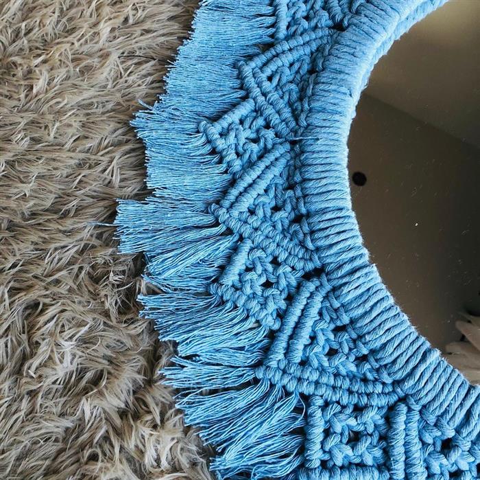 moldura com macrame