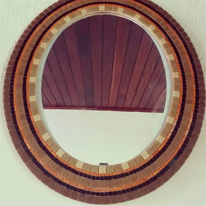 moldura para espelho em madeira rustica