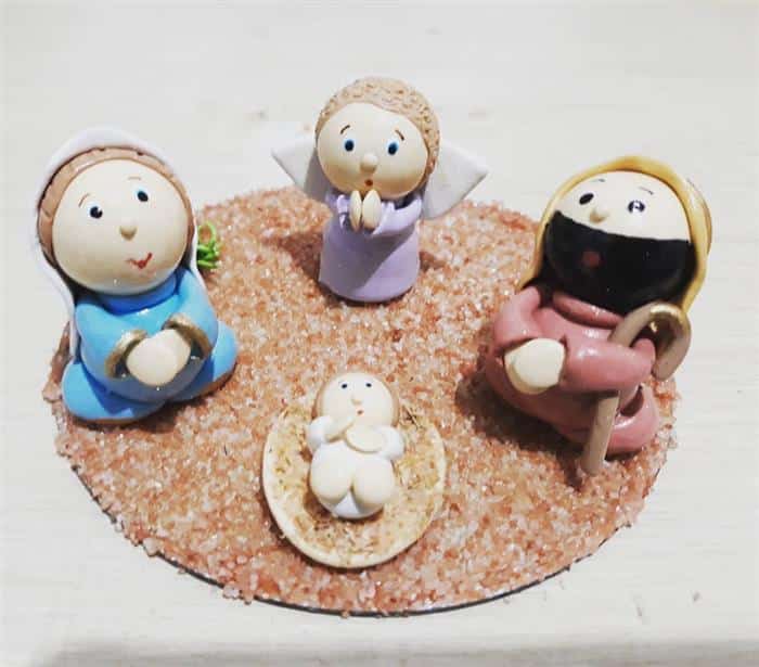 presepio feito com artesanato