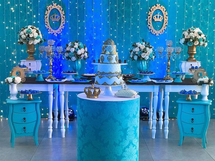 tema de festa de 15 anos azul