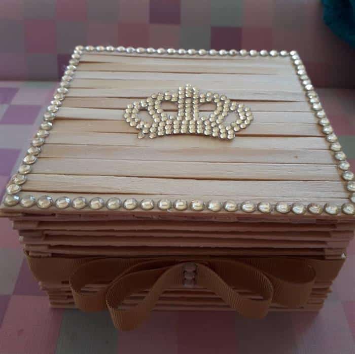 artesanato com palito de picole porta joias
