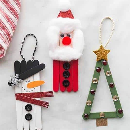 artesanato de natal com palito de sorvete